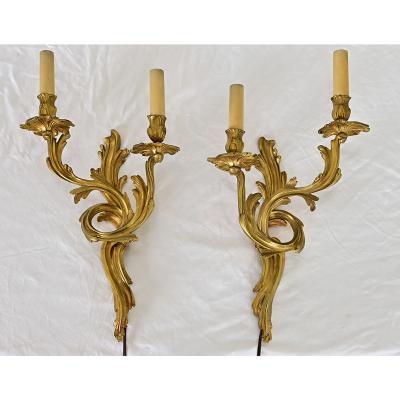 French Pair of Period Louis XV Wall Sconces