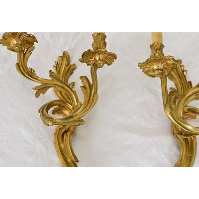 French Pair of Period Louis XV Wall Sconces