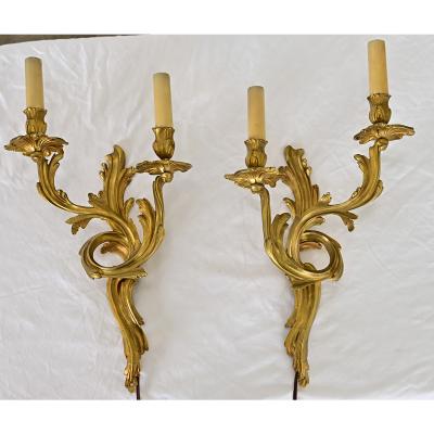 French Pair of Period Louis XV Wall Sconces
