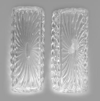 French Pair of Saint Louis Glass Butter Boxes