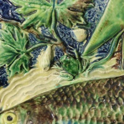 French Palissy Majolica Platter with Fish
