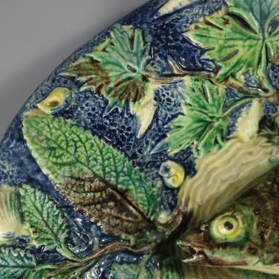 French Palissy Majolica Platter with Fish