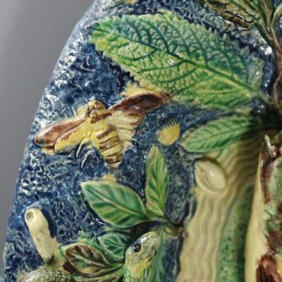 French Palissy Majolica Platter with Fish