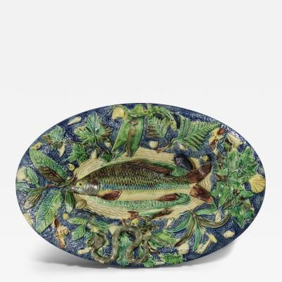 French Palissy Majolica Platter with Fish