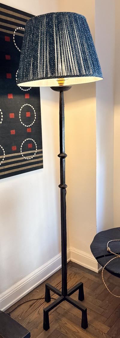 French Patinated Iron Floor Lamp circa 1970