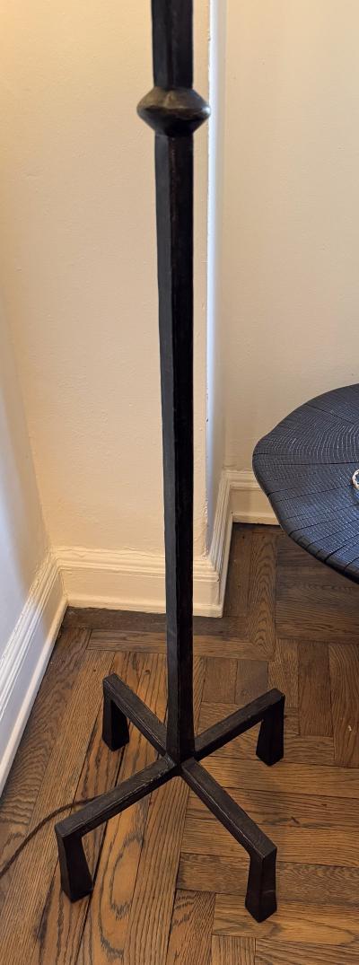 French Patinated Iron Floor Lamp circa 1970