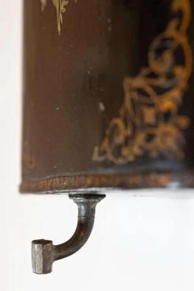 French Period Napoleon III Black Painted T le Lavabo with Floral D cor 1870s