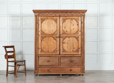 French Pine Armoire Housekeepers Cupboard