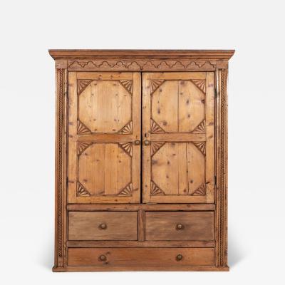 French Pine Armoire Housekeepers Cupboard