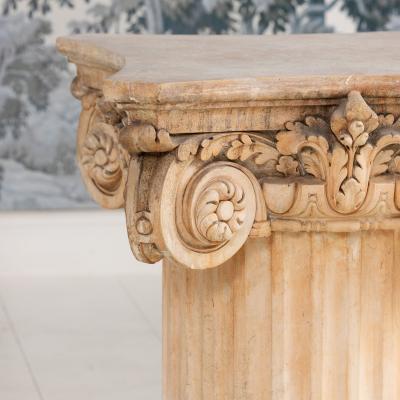 French Plaster Column Stand Side Table