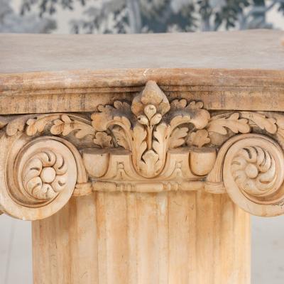 French Plaster Column Stand Side Table