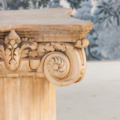 French Plaster Column Stand Side Table