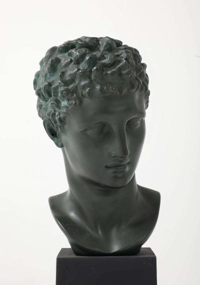 French Plaster Dark Herm s Bust