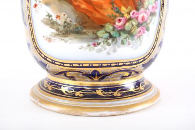 French Porcelain Decorative Vase Side Handles