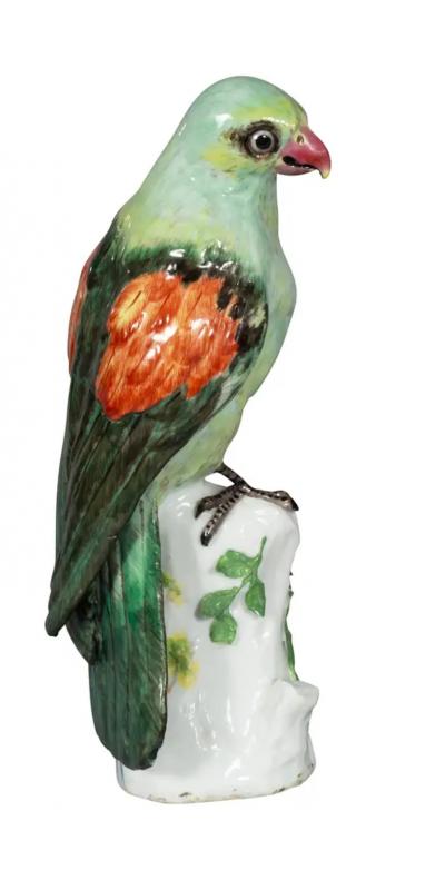 French Porcelain Figure of a Parrot