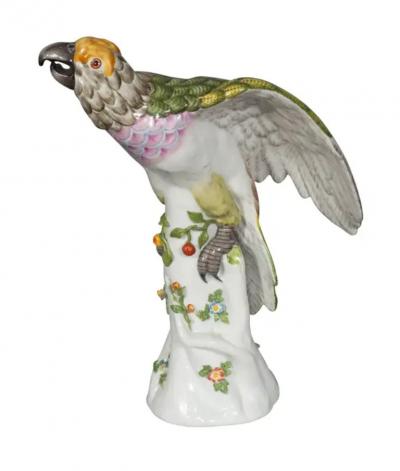 French Porcelain Figure of a Parrot