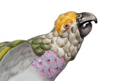 French Porcelain Figure of a Parrot