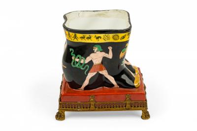 French Porcelain Sarcophagus Shaped Vase