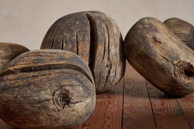 French Primitive Wooden Pebbles