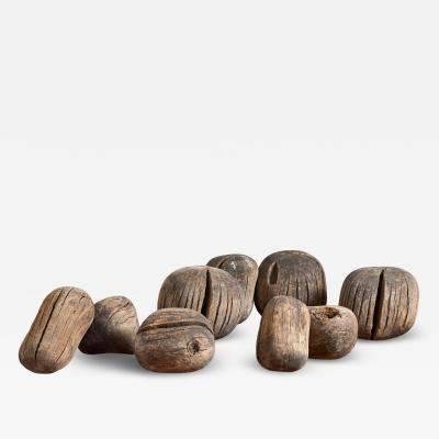 French Primitive Wooden Pebbles