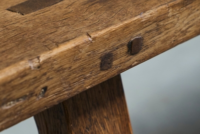 French Provincial Bench in Solid Oak Early 20th Century