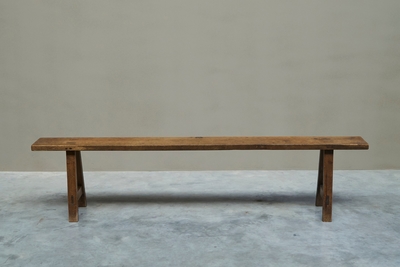 French Provincial Bench in Solid Oak Early 20th Century