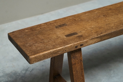 French Provincial Bench in Solid Oak Early 20th Century