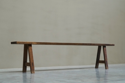 French Provincial Bench in Solid Oak Early 20th Century