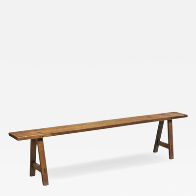French Provincial Bench in Solid Oak Early 20th Century