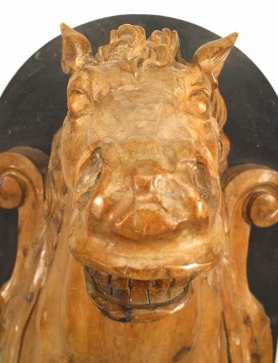 French Provincial Carved Life Size Horse Heads