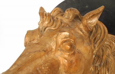 French Provincial Carved Life Size Horse Heads