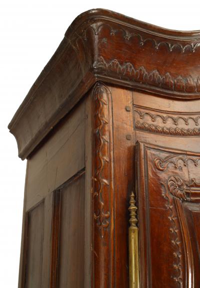 French Provincial Carved Walnut Armoire