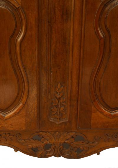 French Provincial Carved Walnut Armoire