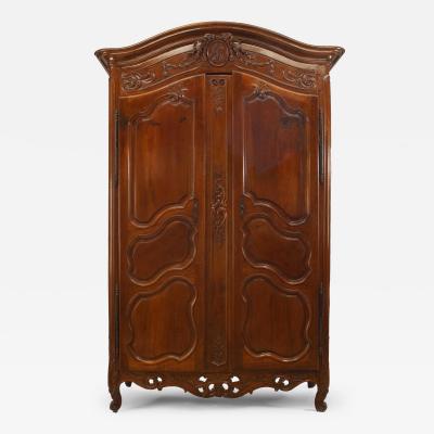French Provincial Carved Walnut Armoire