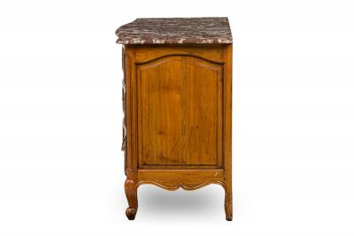 French Provincial Cherrywood Commode with Marble Top