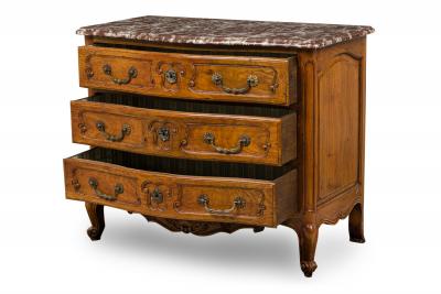 French Provincial Cherrywood Commode with Marble Top