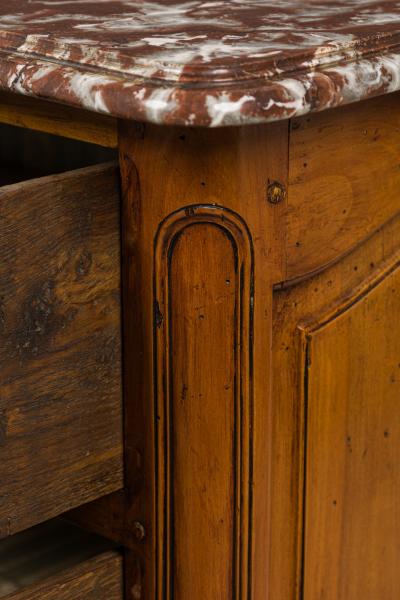 French Provincial Cherrywood Commode with Marble Top