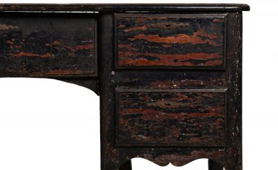 French Provincial Desk in Ebonized Polychrome late 18th century
