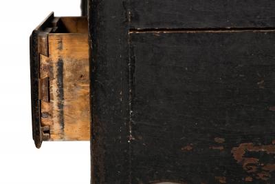 French Provincial Desk in Ebonized Polychrome late 18th century