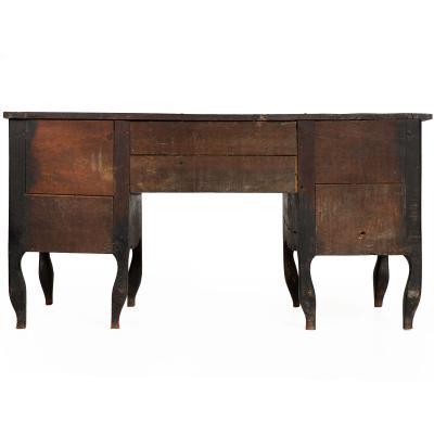 French Provincial Desk in Ebonized Polychrome late 18th century