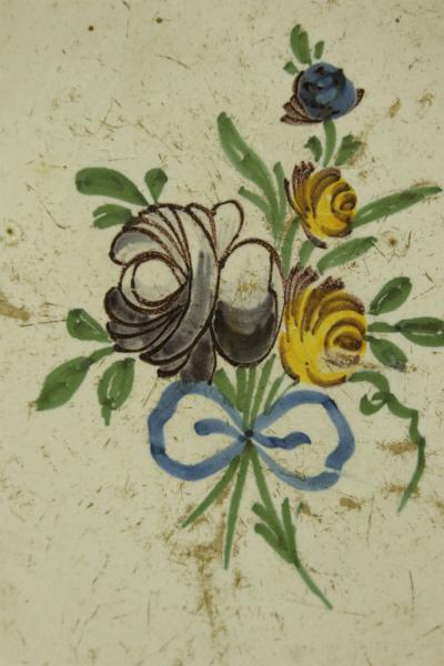 French Provincial Faience Floral Plate with Scalloped Edge