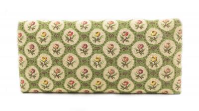 French Provincial Footstool with Floral Carpet Upholstery