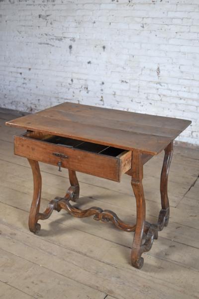 French Provincial Louis XIV Period Os de Mouton Oak Side Table