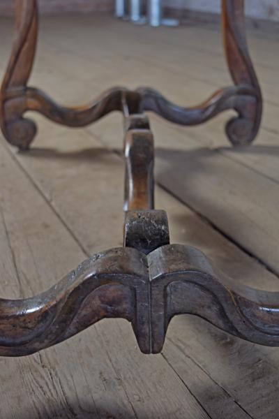 French Provincial Louis XIV Period Os de Mouton Oak Side Table