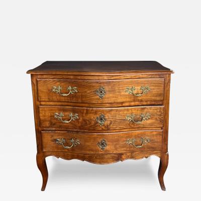 French Provincial Louis XV Style Arbal te form Walnut 3 Drawer Chest