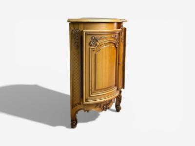 French Provincial Monumental Sideboard Wood Brass France 1960s