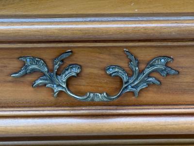 French Provincial Monumental Sideboard Wood Brass France 1960s