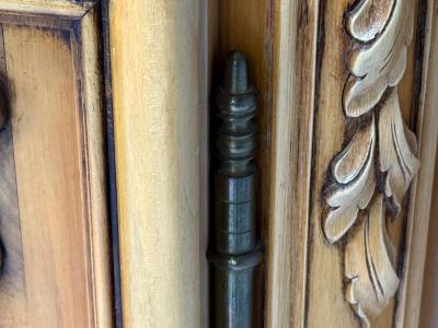 French Provincial Monumental Sideboard Wood Brass France 1960s