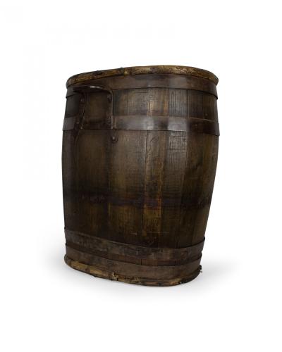 French Provincial Oak Barrel Umbrella Stand