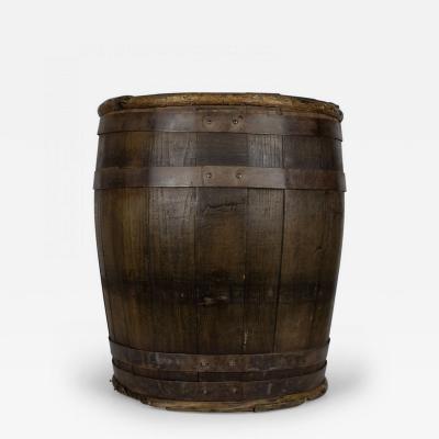 French Provincial Oak Barrel Umbrella Stand